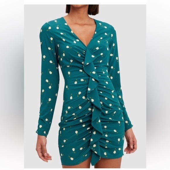 INTERMIX Blue Bodycon Long Sleeve Dress. D37 - Picture 4 of 17